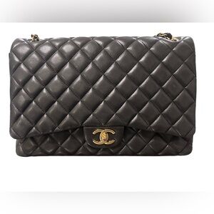 Timeless Chanel Caviar Quilted Maxi Double Flap Black